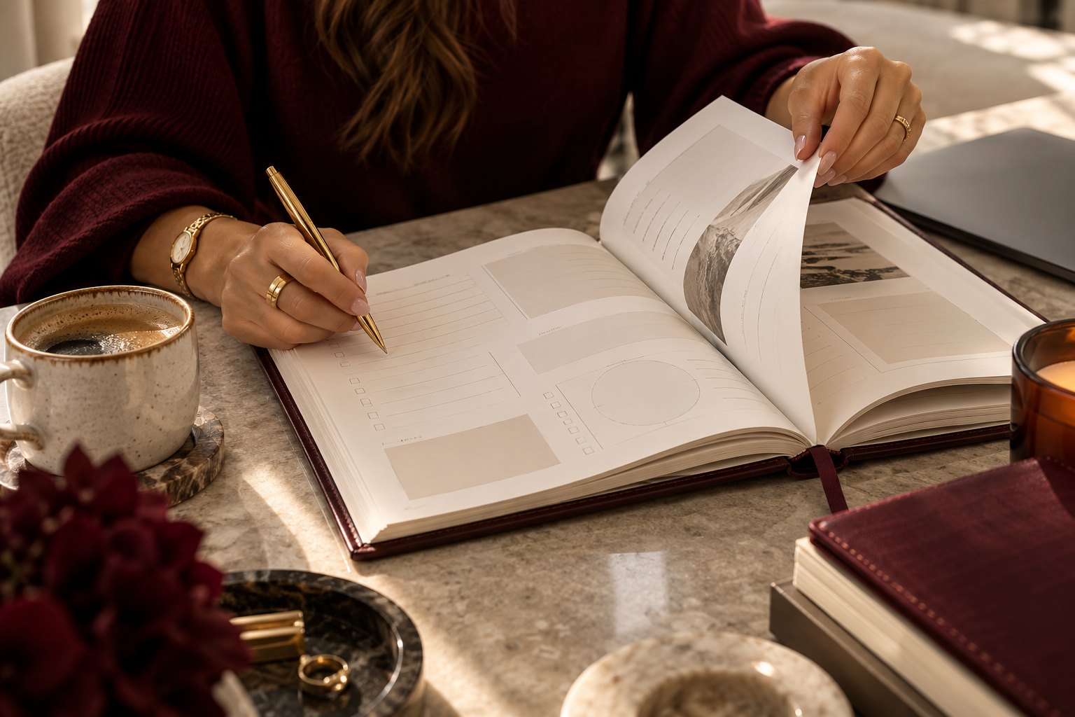 Writing in an open Jumpstart planning workbook