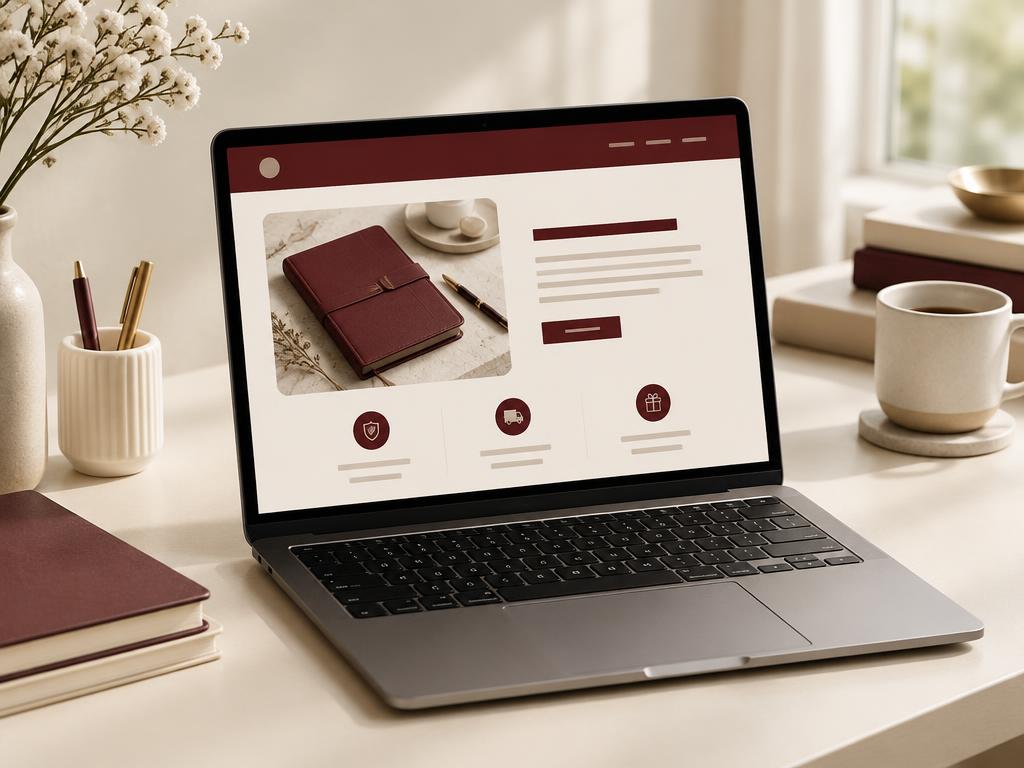 A laptop displaying a professional offer page